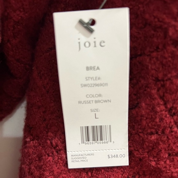Joie Brea Cardigan in Russet Brown (looks maroon to me) Size L (NWT) - Picture 6 of 12